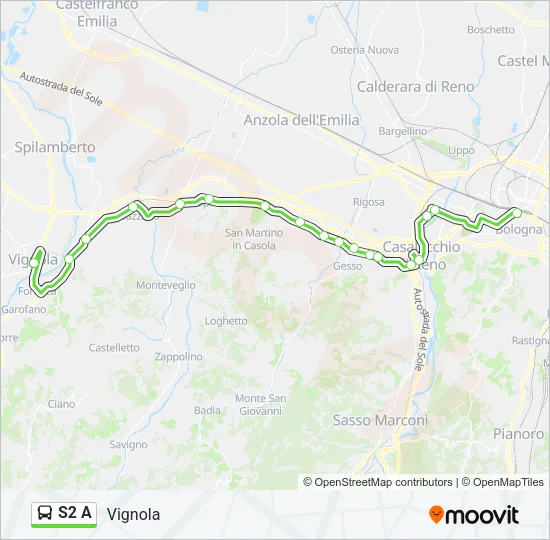 S2 A Bus Line Map