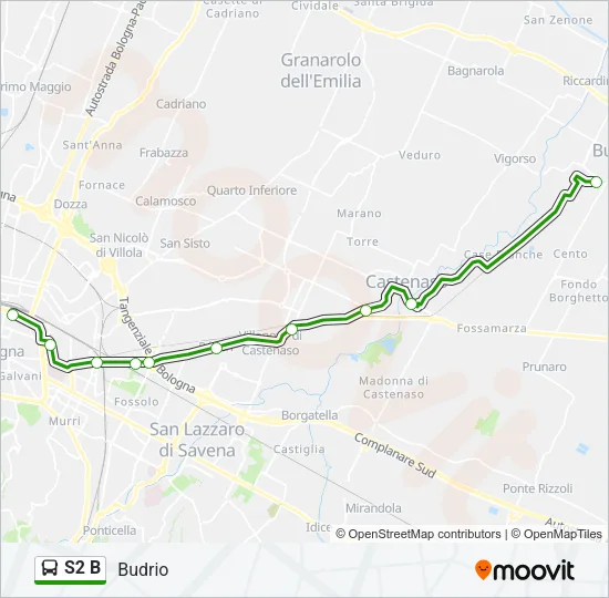 S2 B Bus Line Map