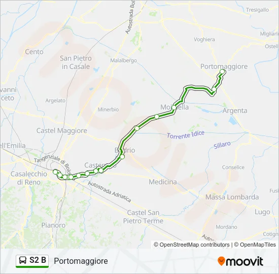 S2 B Bus Line Map