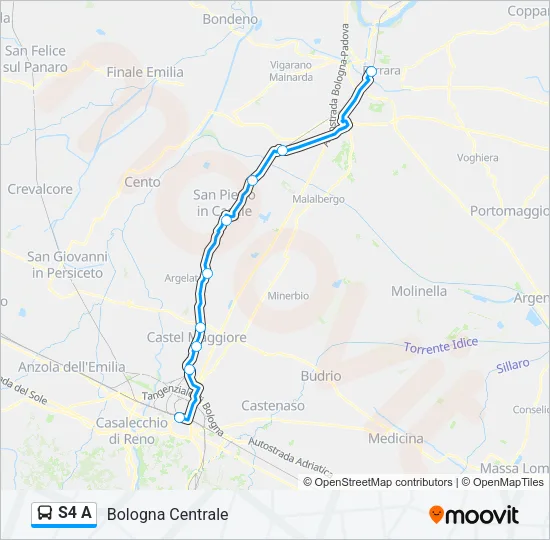 S4 A Bus Line Map