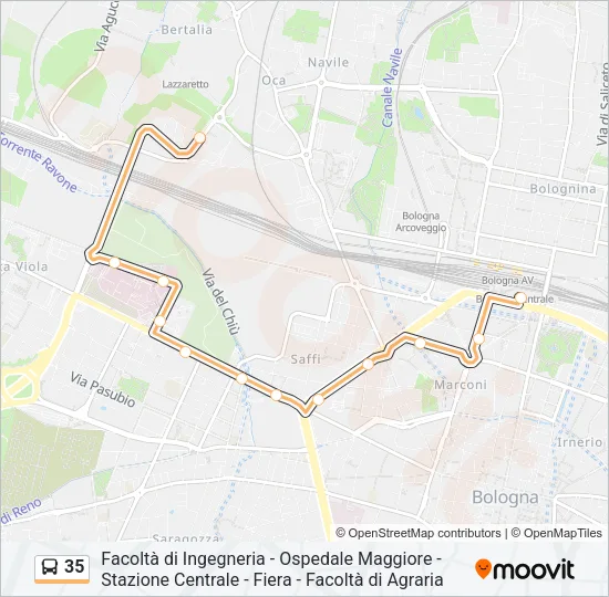 35 Bus Line Map