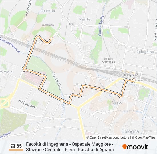 Linea 35: Orari, Fermate E Mappe - Terracini‎→Stazione Centrale ...