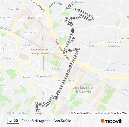 55 Bus Line Map