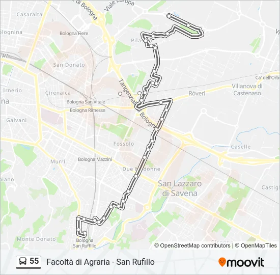55 Bus Line Map