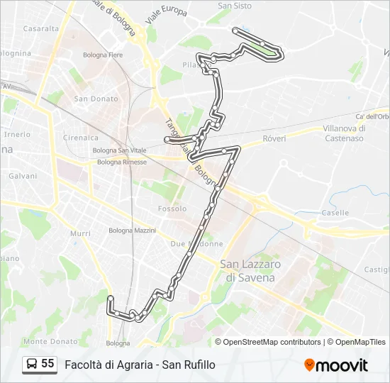 55 Bus Line Map
