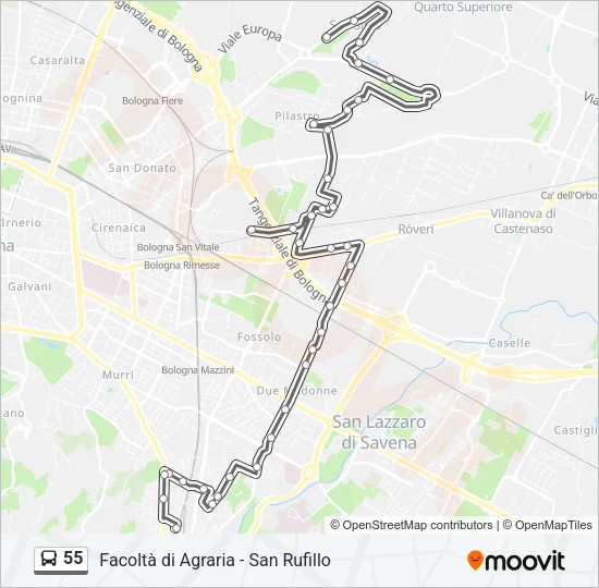 55 Bus Line Map