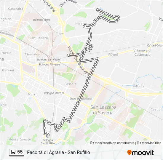 55 Bus Line Map