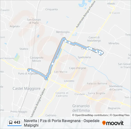 443 Bus Line Map