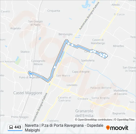 443 Bus Line Map