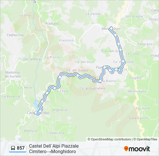 857 Bus Line Map