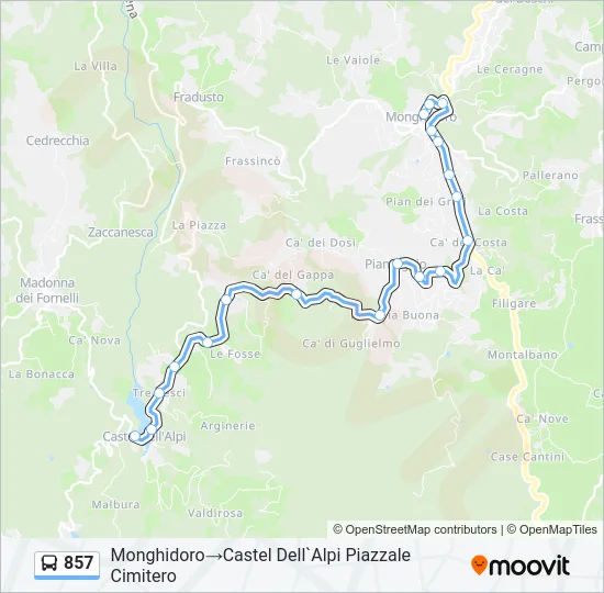 857 Bus Line Map