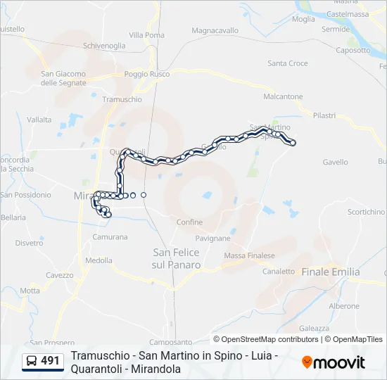 491 Bus Line Map