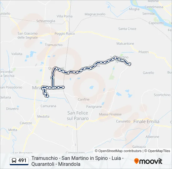 491 Bus Line Map
