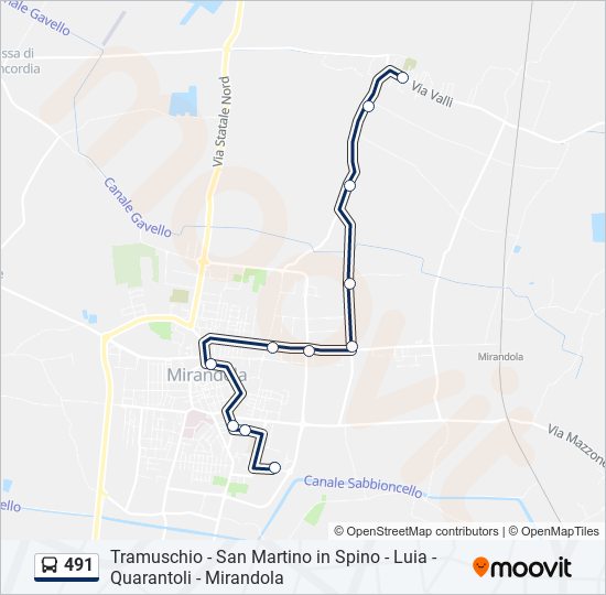 491 bus Line Map