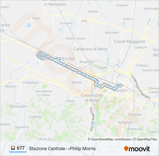 Percorso linea bus 677