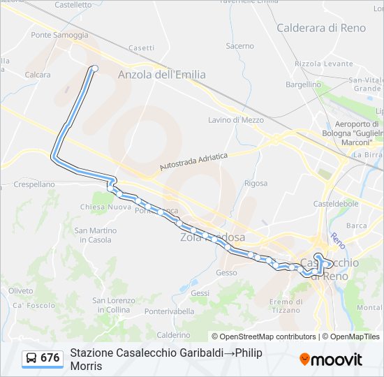 Percorso linea bus 676
