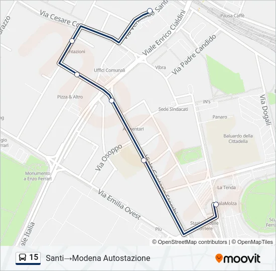 15 Bus Line Map