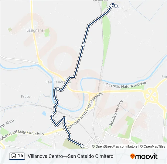 15 Bus Line Map
