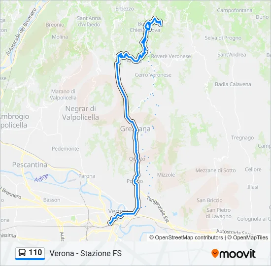110 Bus Line Map