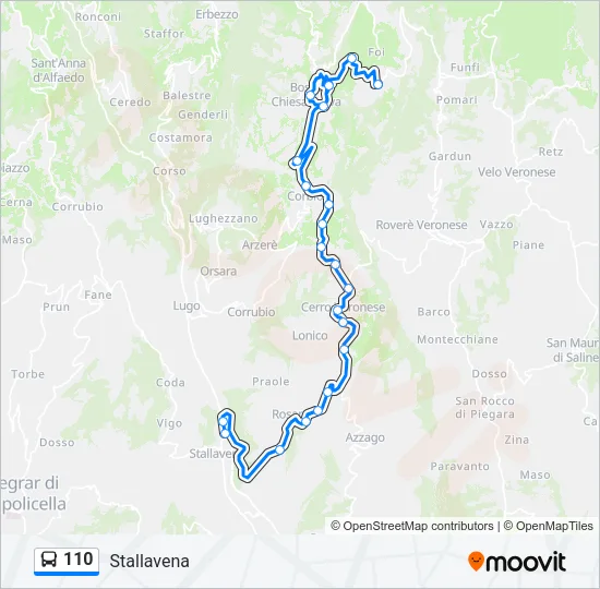 110 Bus Line Map