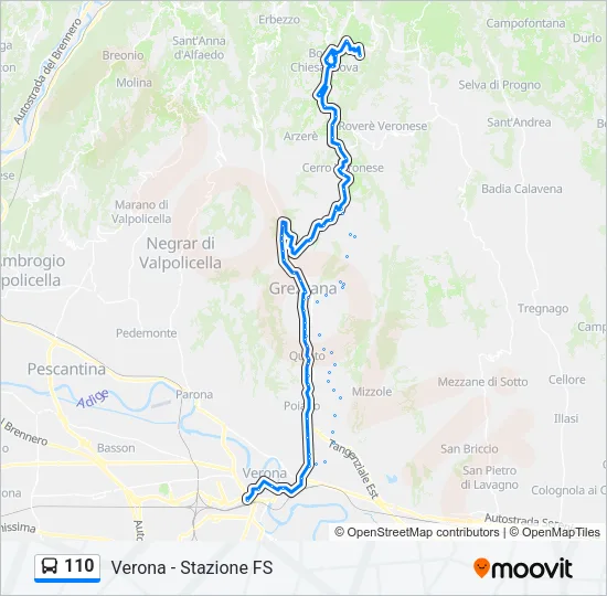 110 Bus Line Map