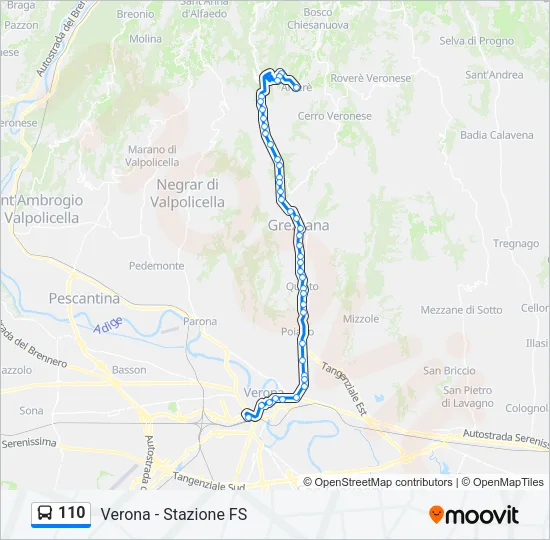 110 Bus Line Map