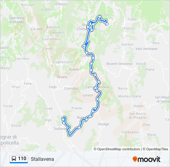 110 bus Line Map