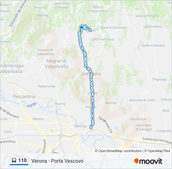110 Bus Line Map