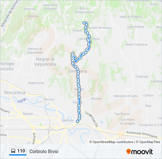 110 bus Line Map