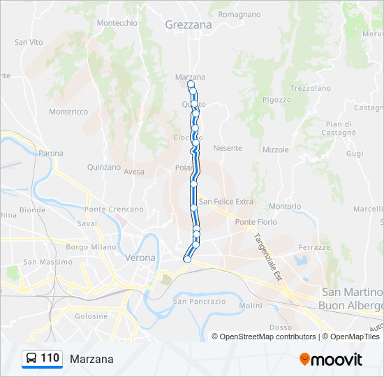 110 bus Line Map