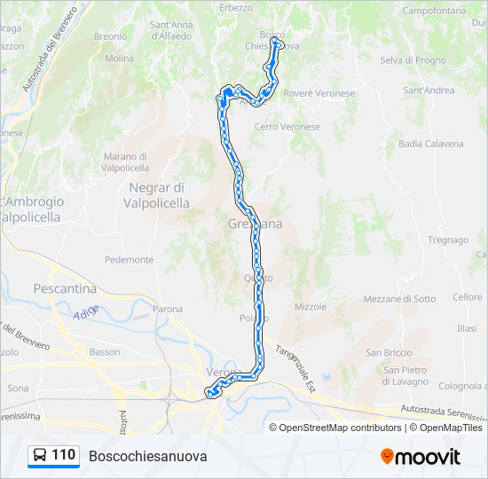 110 bus Line Map