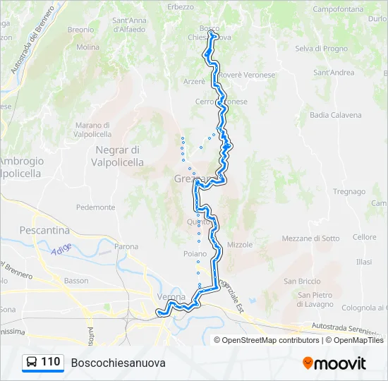 110 Bus Line Map
