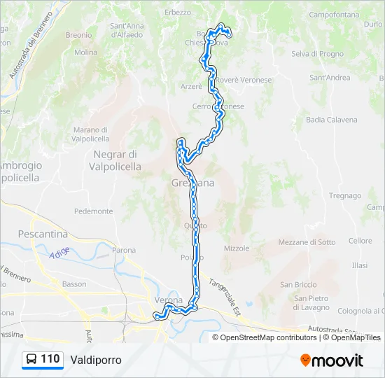 110 Bus Line Map