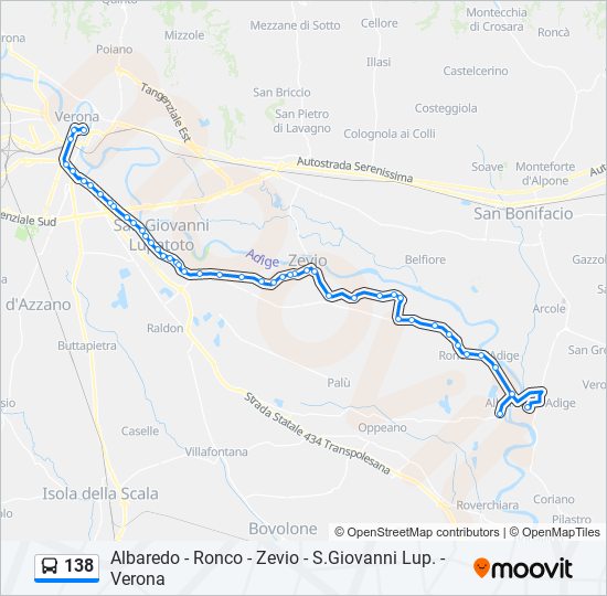 Percorso linea bus 138