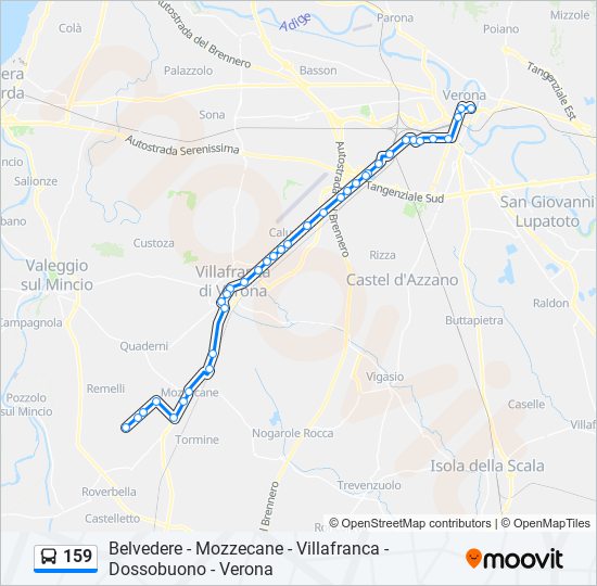 159 bus Line Map