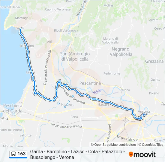 163 Bus Line Map