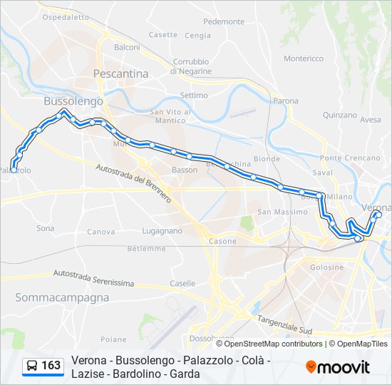 163 bus Line Map