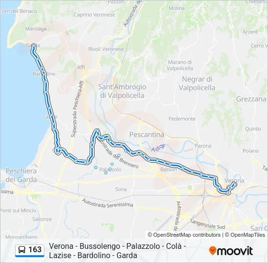 163 Bus Line Map