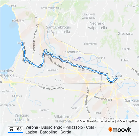 163 Bus Line Map