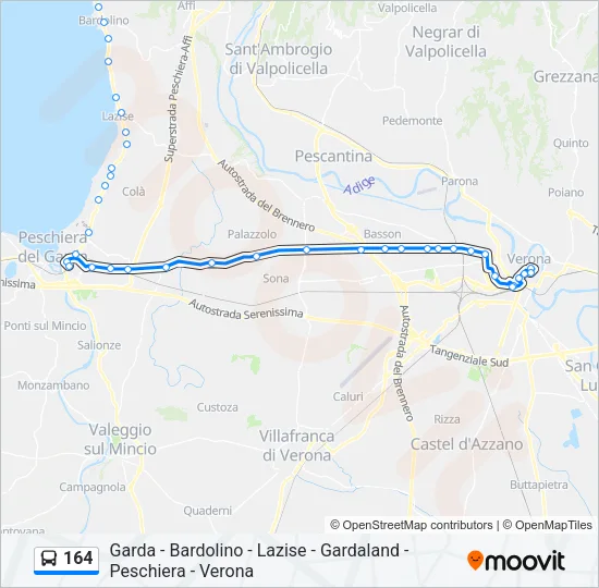 164 Bus Line Map