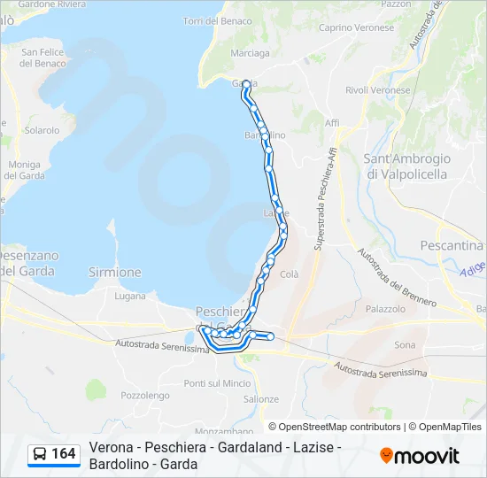 164 Bus Line Map