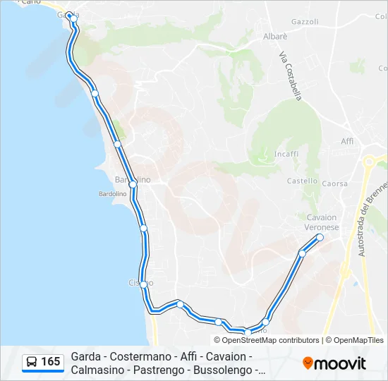 165 Bus Line Map