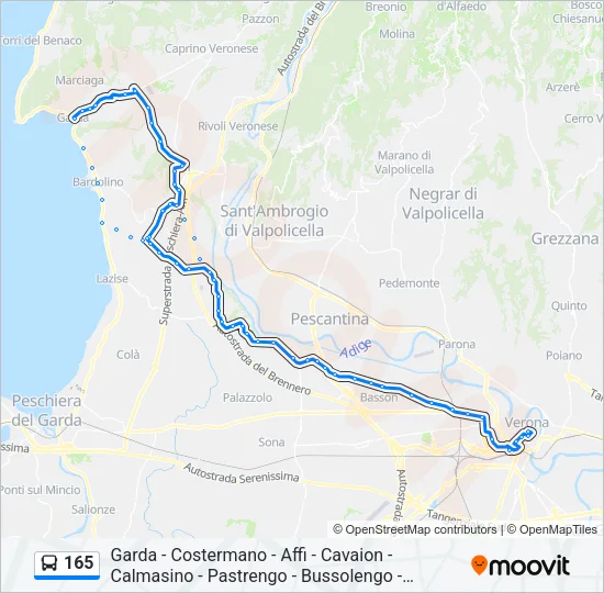 165 Bus Line Map