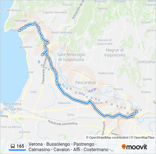165 Bus Line Map