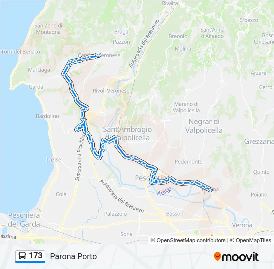 173 Bus Line Map
