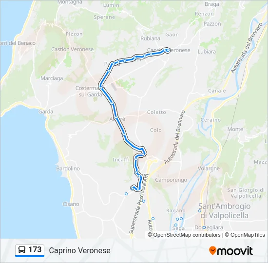 173 Bus Line Map