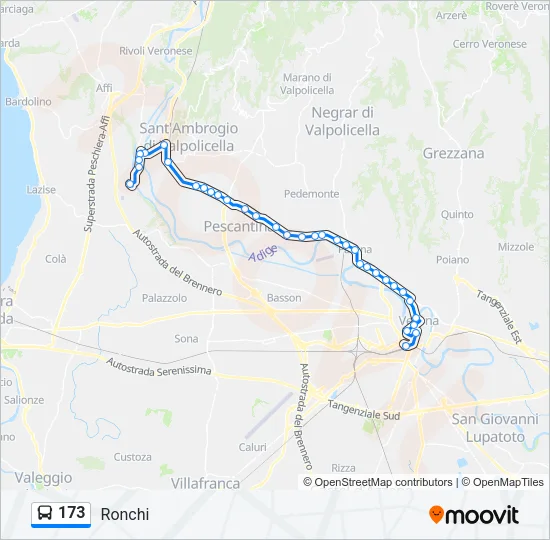 173 Bus Line Map