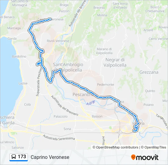 173 Bus Line Map