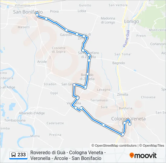 233 Bus Line Map