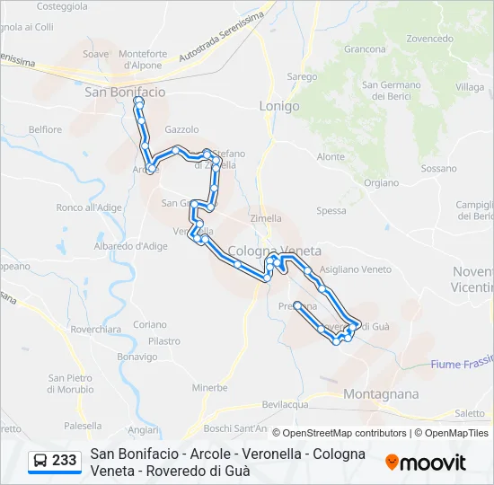 233 Bus Line Map